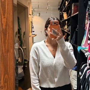 Mod Ref Cozy Cream V-Neck Knit Cardigan